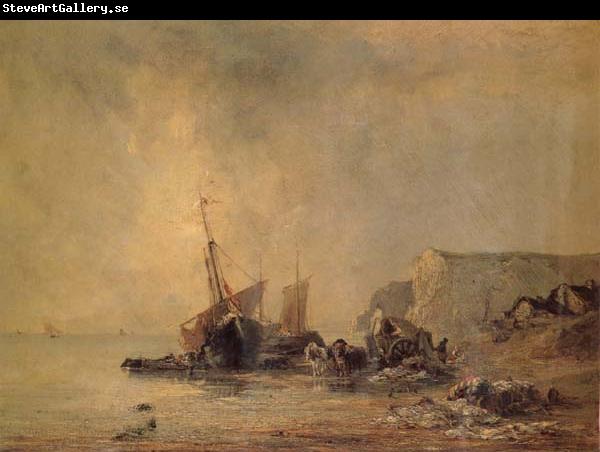 Richard Parkes Bonington Boats on the Shore of Normandy